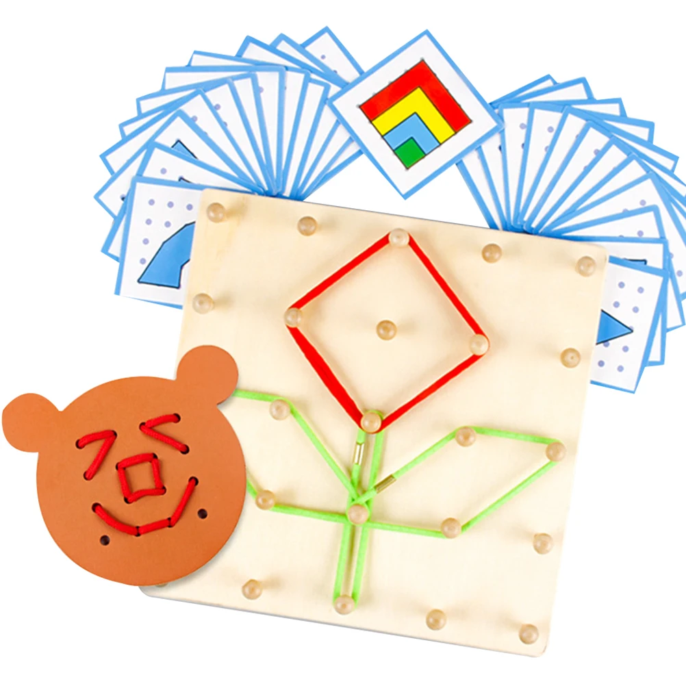 Drewniane Geometryczne Panele Puzzle dla Dzieci Edukacyjne Kreatywne Matematyczne Płytki Montessori Materiały dla Dzieci