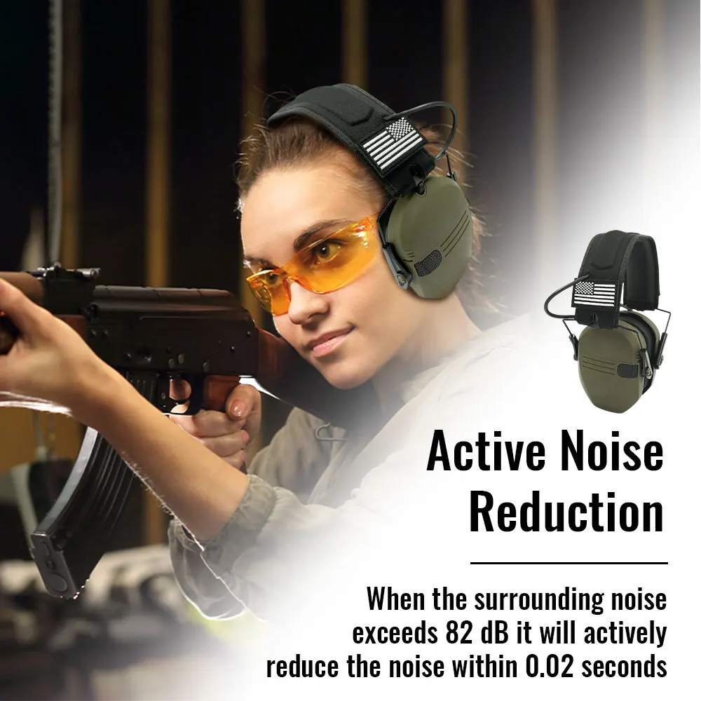Protable venda quente tiro fone de ouvido fones para proteção auditiva orelha proteger redução ruído caça ativa tático earmuff