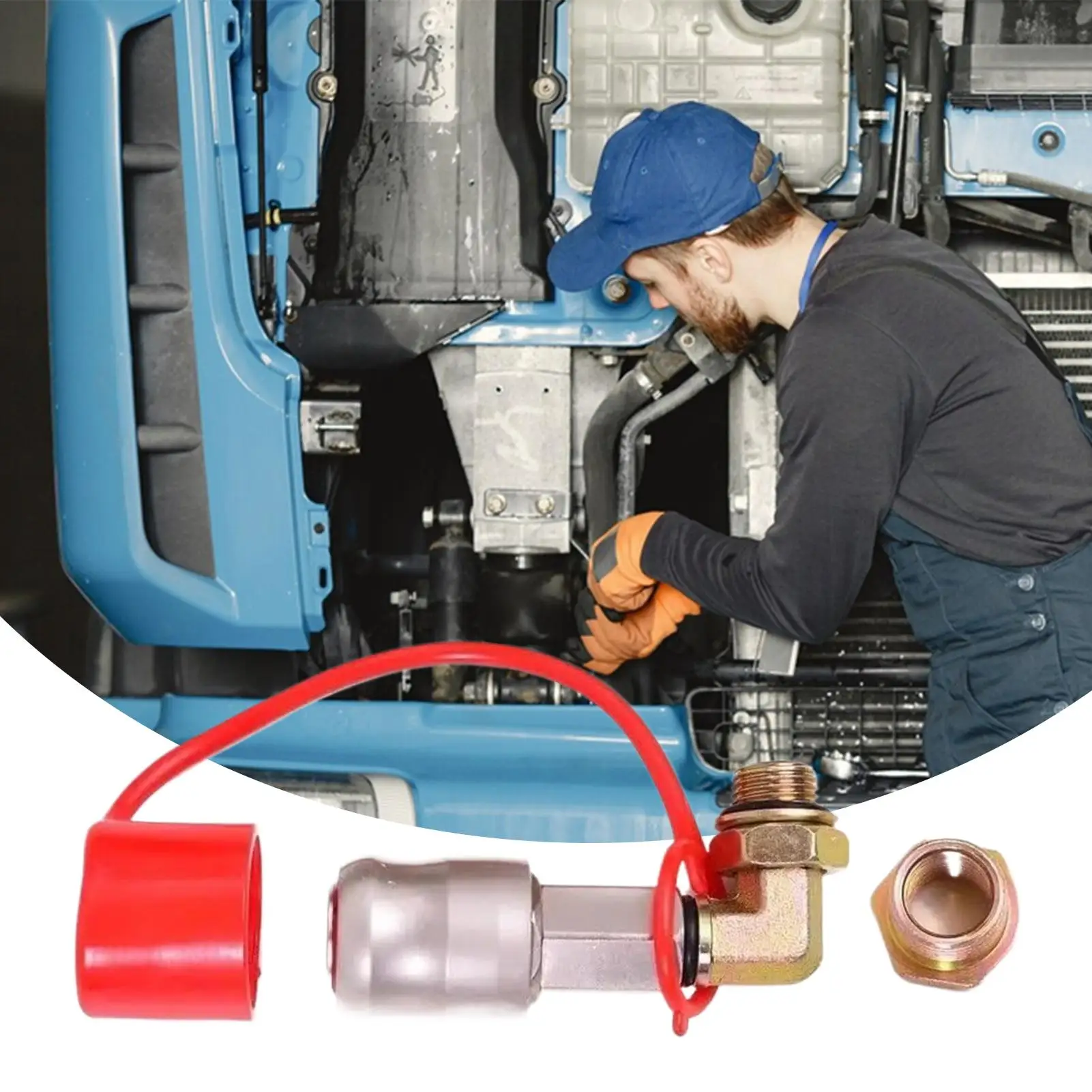 Truck 90 Degree Air Tank Take Off Valve Lockable 90-Degree Brass Elbow Thickened Semi-Trailer Air Take-Off Valve with dust cap