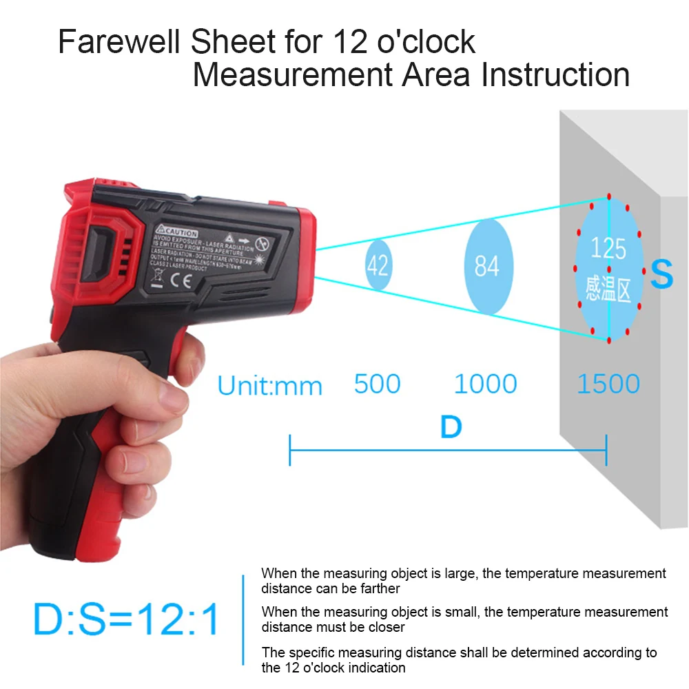 HT650 Infrared Temperature Thermometer -58~1472 Non-Contact laser Thermometer High Precision Industrial Hygrometer Pyrometer