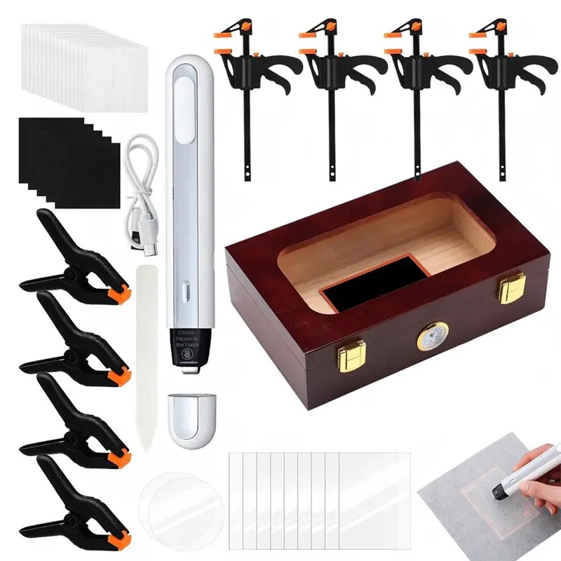 Y42A-53-Piece Card Repair And Maintenance Tool Set - Includes Heating Pen And Fixing Clamp, Comes With A Wooden Storage Box