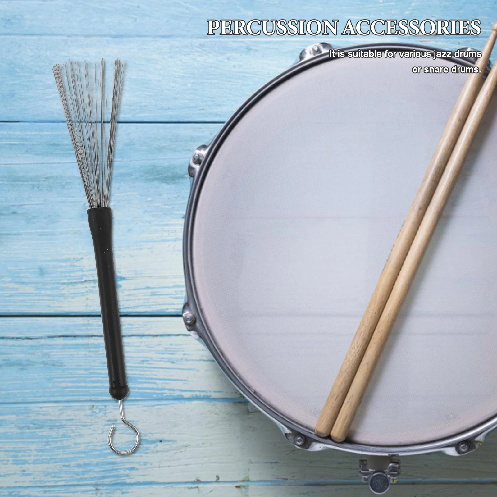 

2Pairs Jazz Drum Brushes Retractable Wire Brush Metal Wire Tool Drumsticks Heavy Duty Snare Percussion Accessories for Practice