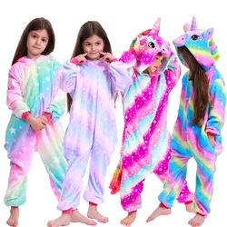 Kigurumi Unicorn Panda Onesies Kids Children Animal Jumpsuit Girls Boys Pajamas Anime Cosplay Costumes For Christmas Halloween