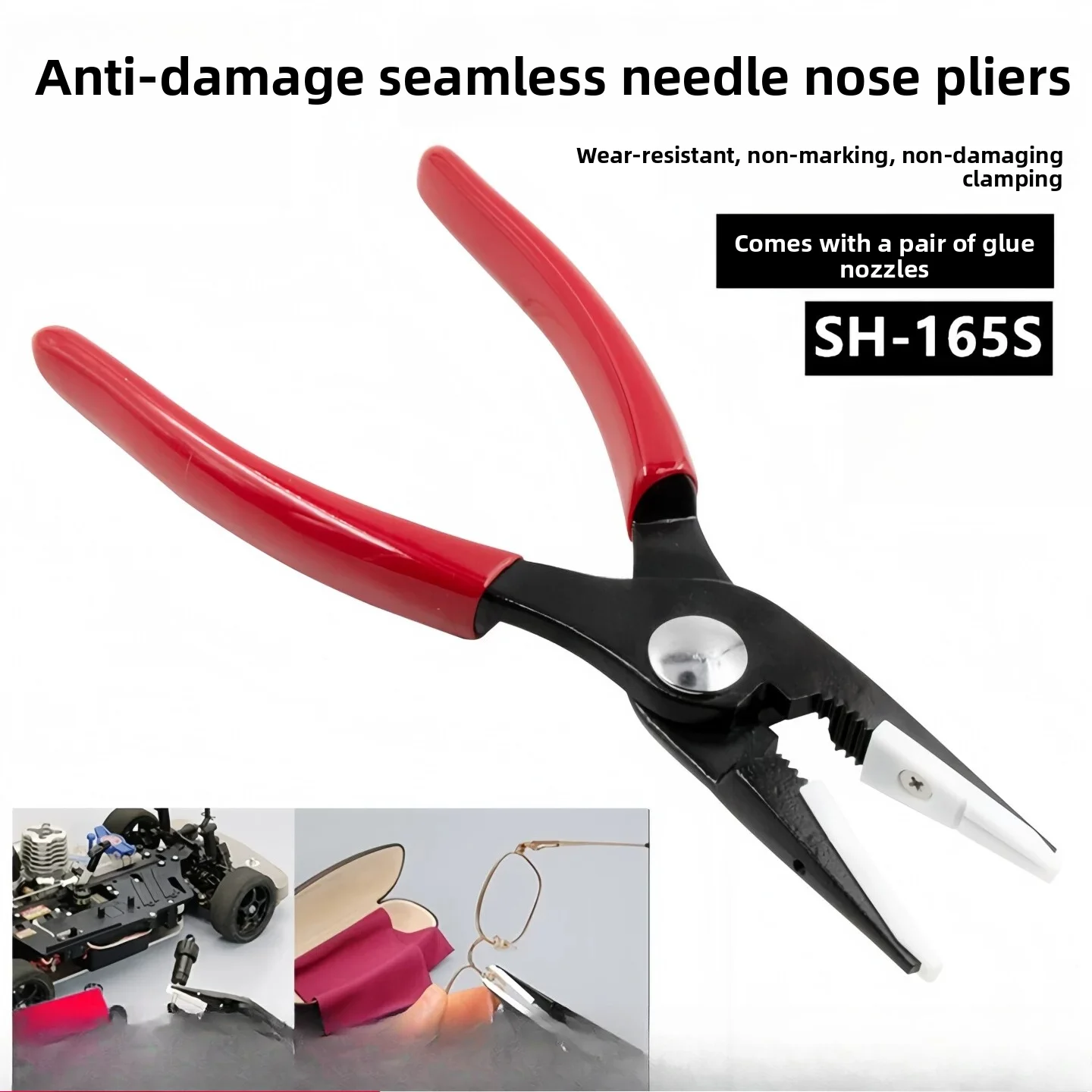 SH-165S Soft Touch Slim Needle Nose Pliers – Non-Marring Jaws for RC Models, Jewelry & Electronics