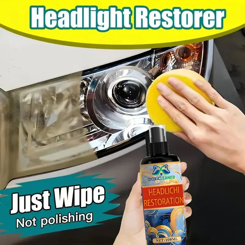 Professional car headlight repair paste - Easy-to-use car light maintenance kit, restore oxidized, yellowed, and blurry headligh