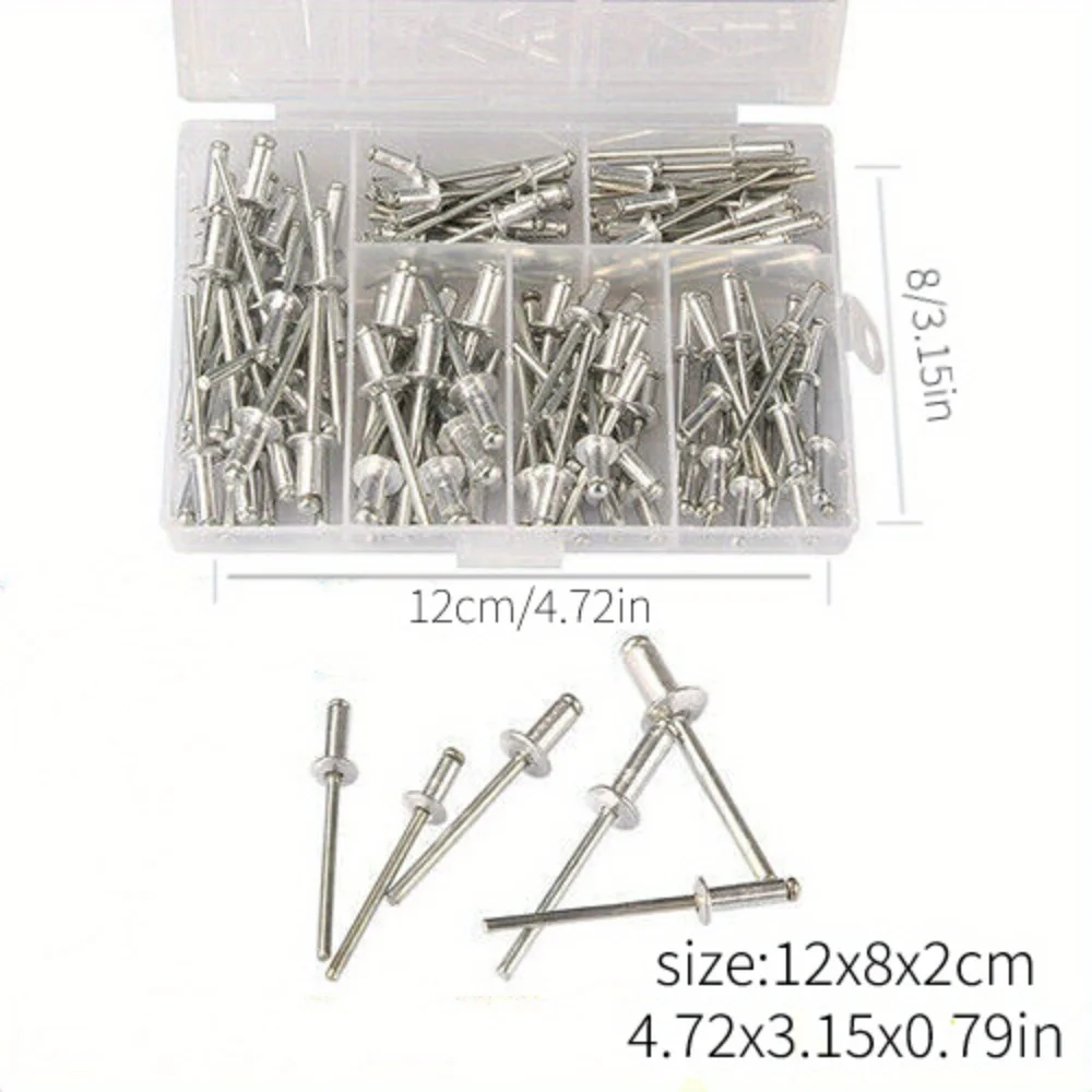Heavy Duty Riveter Set Pop Rivet Gun and 120Pcs Blind Rivets Assortment Kit Hand Tools Rivet Nut Tool