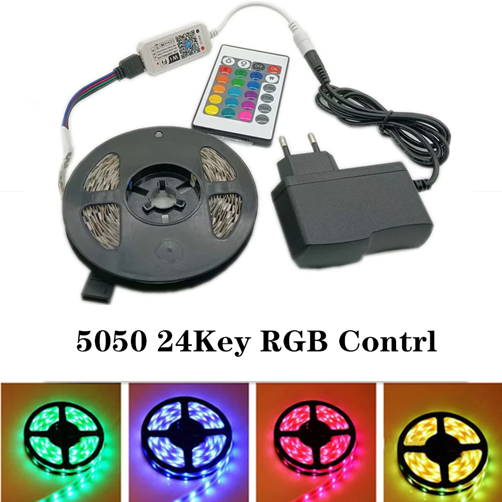 WiFi Led Strip Light SMD 5050 60led 2835 RGB Led Stripe DiodeTape DC12V Flexible RGB LED Strip Ribbon Diode with WiFi Controller