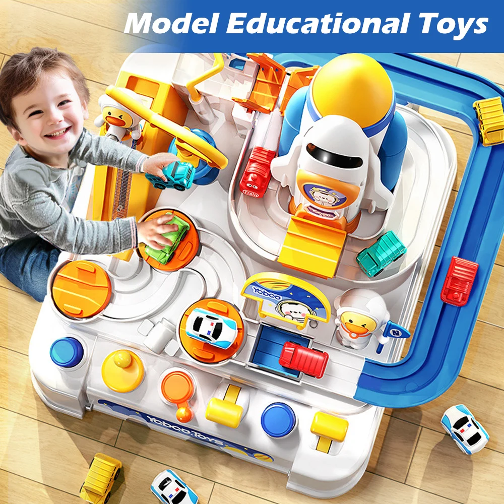 

Plastic Racing Rail Car Space Rocket Animals Theme Track Adventure Game Adventure Track Creative Play Model Educational Toys