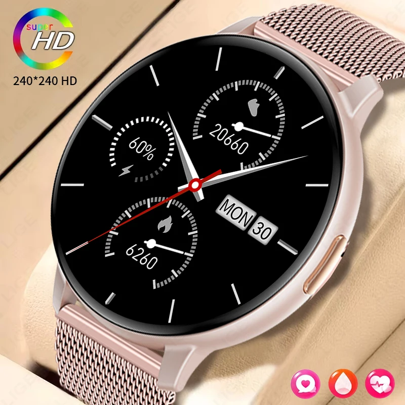 

LIGE Women Smart Watch Real-time Weather Forecast Activity Tracking Watches Heart Rate Monitoring Sports Ladies Smartwatch Men