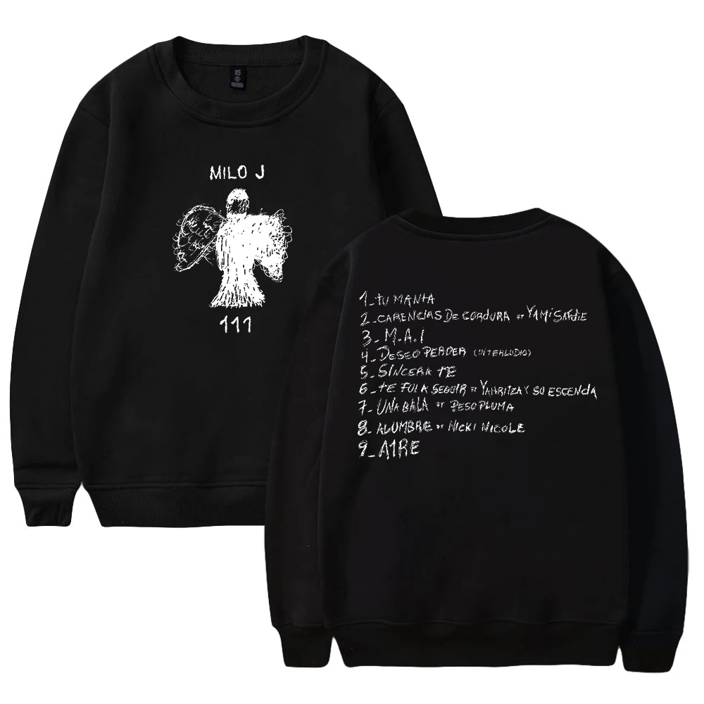 

Milo J 111 Album Merch Pop Singer 2024 Tour Crewneck Long Sleeve Streetwear Women Men Sweatshirt Fashion Clothes