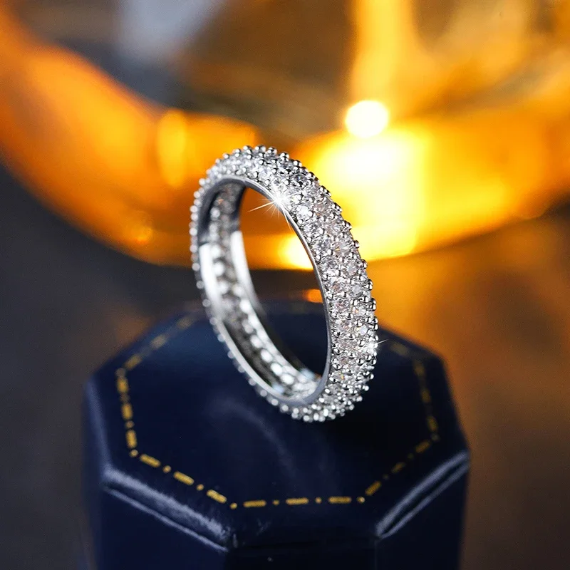 

New Stylish Sparkling Zirconia Ring For Women 925 Silver Plated Elegant Cubic Zirconia Wedding Engagement Jewelry Gift