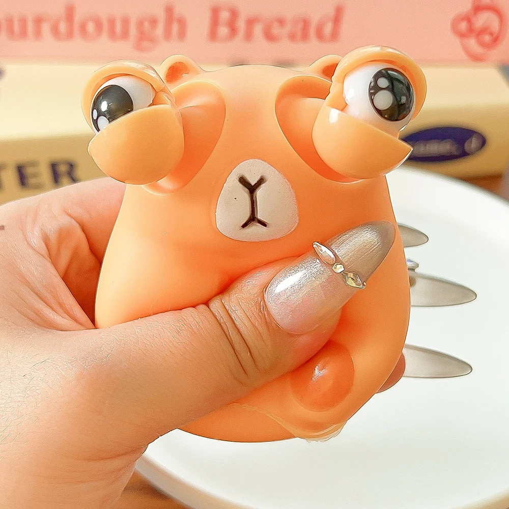 Funny Stare Capybara Squeeze Toys Pop Out of The Eyes Pinch Children's Decompression Tricks Toys Children's Pranks Funny Toys