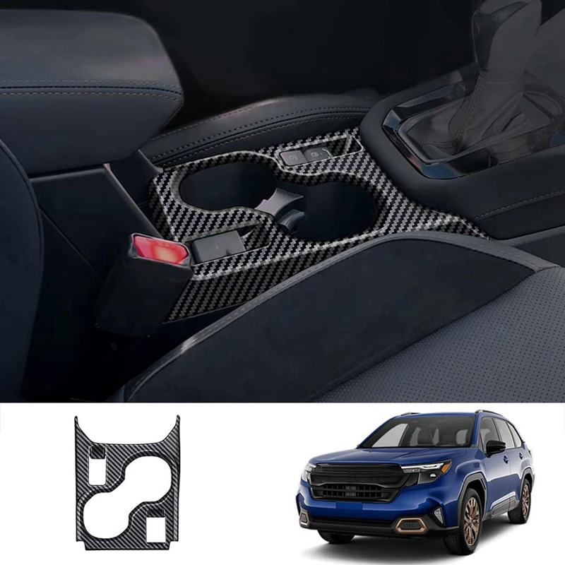 

Рамка держателя чашки на центральной консоли автомобиля для Subaru Forester 2025, держатель для чашки с водой, наклейка, узор из углеродного волокна