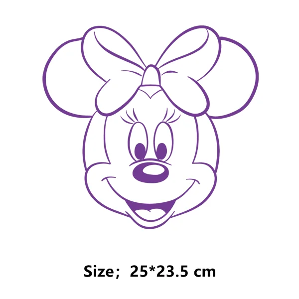 Wielokolorowy nadruk Myszki Minnie na naszywki na ubrania naklejki termotransferowe w paski na ubraniach
