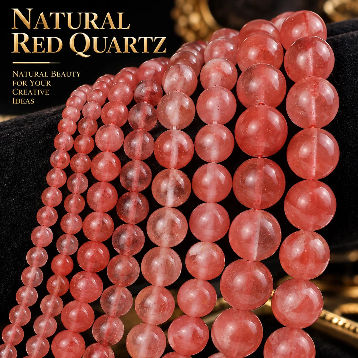 6-12mm 16pcs Half Strand Watermelon Red Stone Spacer Loose Beads For Jewelry Making DIY Bracelets Necklace Accessories