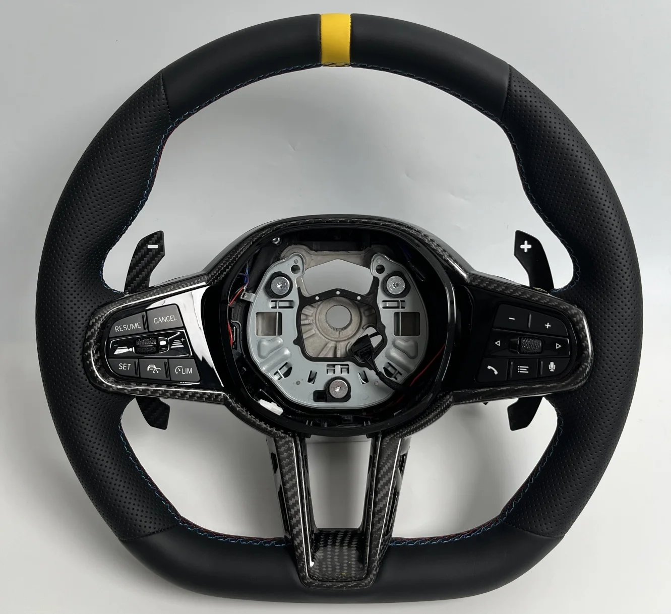 Carbon Fiber Leather Steering Wheel for BMW M2/M3/M4 X3 X5 G87 G80 G82 G20 G21 2020-2024, Sport Performance LCI Design
