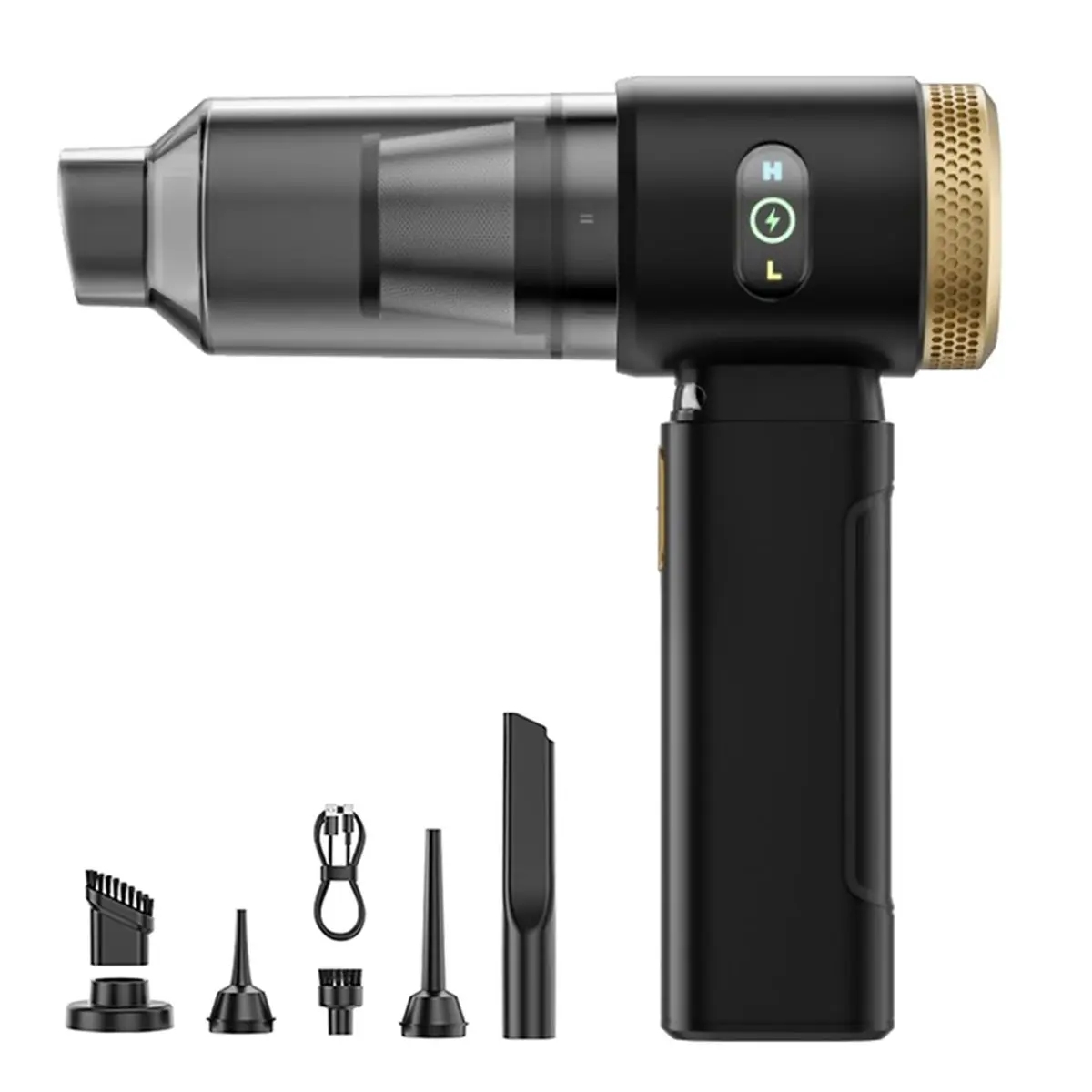 HGHO Car Vacuum Cleaner Handheld Brushless Vacuum Wireless Car Dust Remover Dual-Function Suction/Blowing Pet Hair Remover