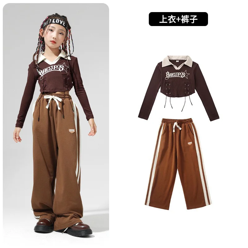 Mädchen Jazz Dance Kostüm für Kinder Hip-Hop Street Dance Regal Trommel Performance Kleidung Kinder Hip Hop Kostüme Tops Hosen Set