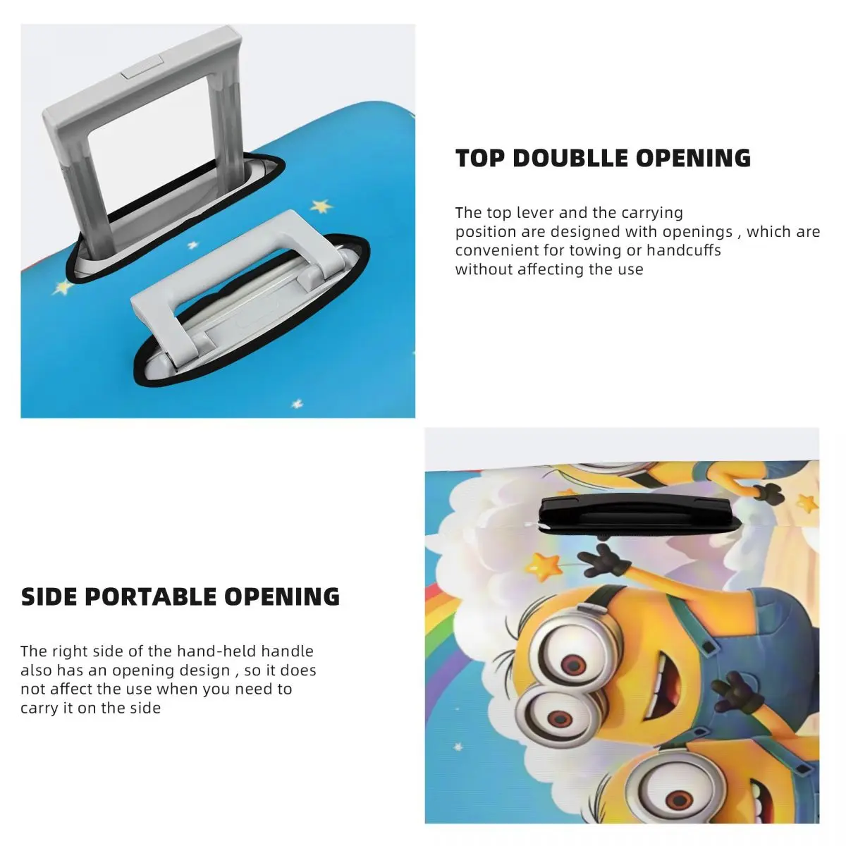 مخصص M-Minions غطاء الأمتعة حامي مضحك لطيف الكرتون فيلم Kawaii دمية حقيبة سفر الغطاء الواقي لمدة 18-32 بوصة