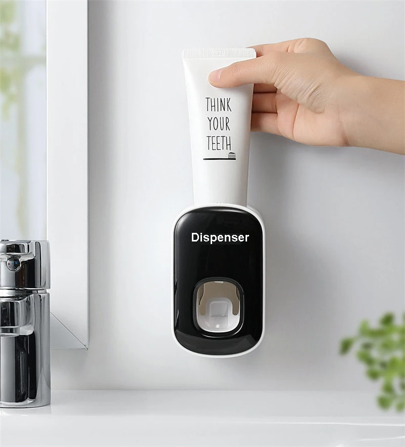 

Wall Mounted Non-Perforated Toothpaste Dispenser, Storage Rack, Bathroom Accessory (1PC)