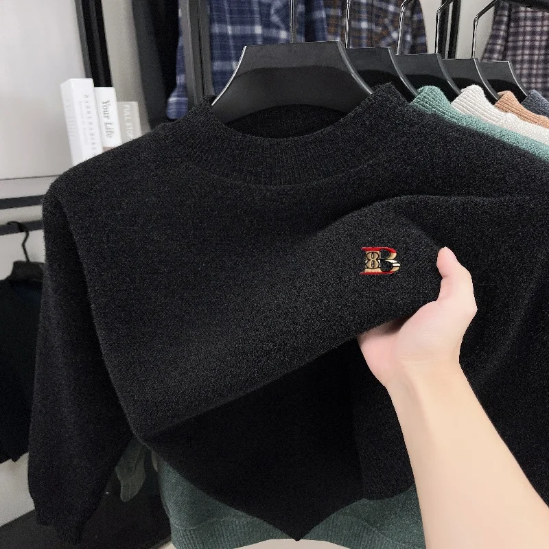 

Luxury autumn winter new knitted warm sweater personalized men's classic brand embroidered comfortable and fashionable pullover