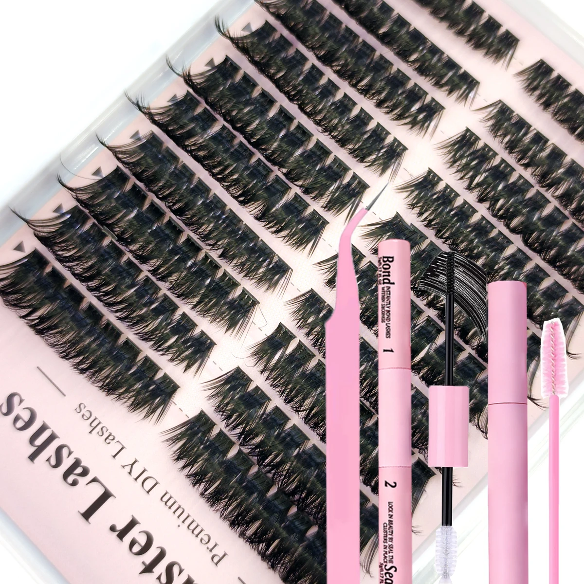 60-reihiges DIY-Wimpernverlängerungs-Set, Cluster, individuelles Wimpern-Set, Mix-Stile, 10–18 mm, mit Bindung und Dichtung, Augen-Make-up-Werkzeug – Detail 16