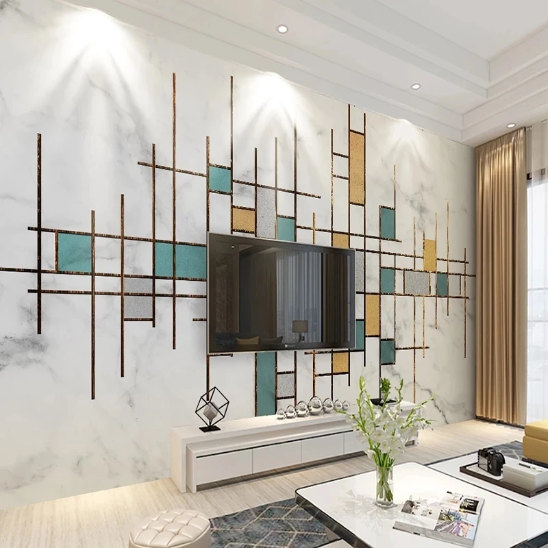Customized 3D Mural Wallpaper Nordic Abstract Geometric Marble Living room sofa TV background wall bedroom restaurant Home Decor