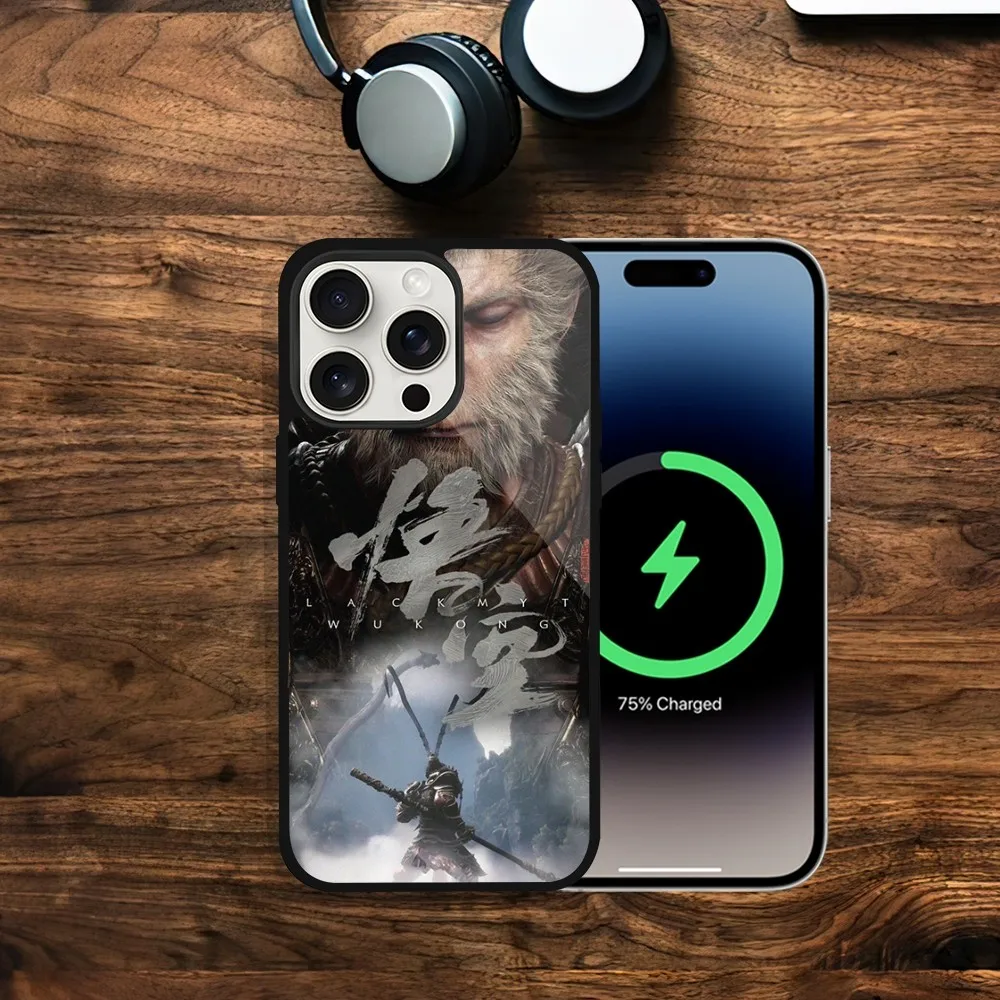 Game B-Black Myth Wukong Phone Case For iPhone 11 13 12 14 15 Plus Max Pro Magsafe Magnetic Wireless Charging shell