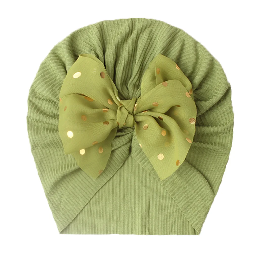 INS Children\'s Hats Newborn Thread Printing Bow Tie Hat Baby Hat Baby Turban Kids Hats & Caps Baby Photography Props Newborn Hat