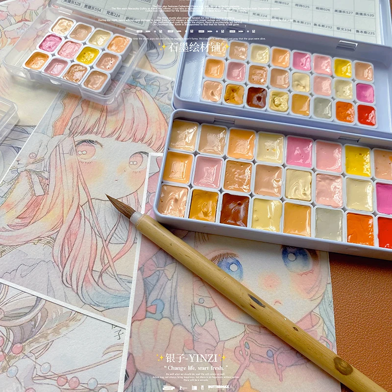 Imagem -05 - Handmade Brand Watercolor Skin Tones para Iniciantes Suprimentos de Pintura com Cartão hb Schmincke ds Mijello 12 Cores 24 Cores