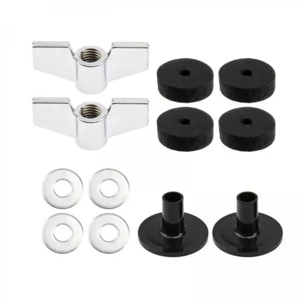 Professional Drum Hardware Set 12 Pieces Metal Fasteners with Thumb Grips Nuts for Percussion Instrument Maintenance
