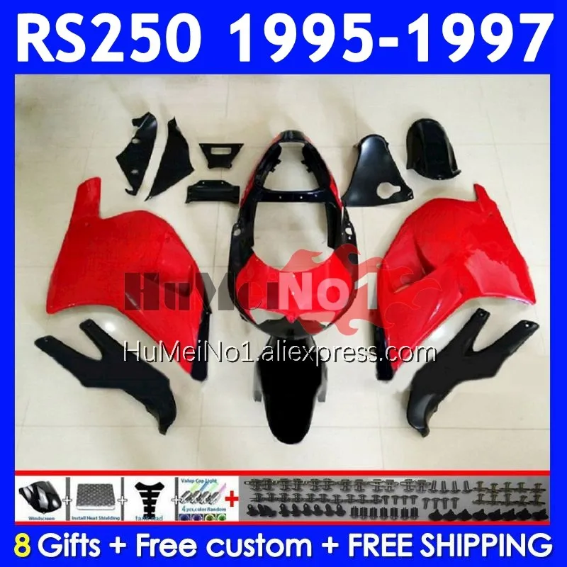 Body For Aprilia RS250 RSV250RR RS-250 RSV250 R 317No.10 glossy red RS 250 RSV 250 R RR 1995 1996 1997 RS250R 95 96 97 Fairing