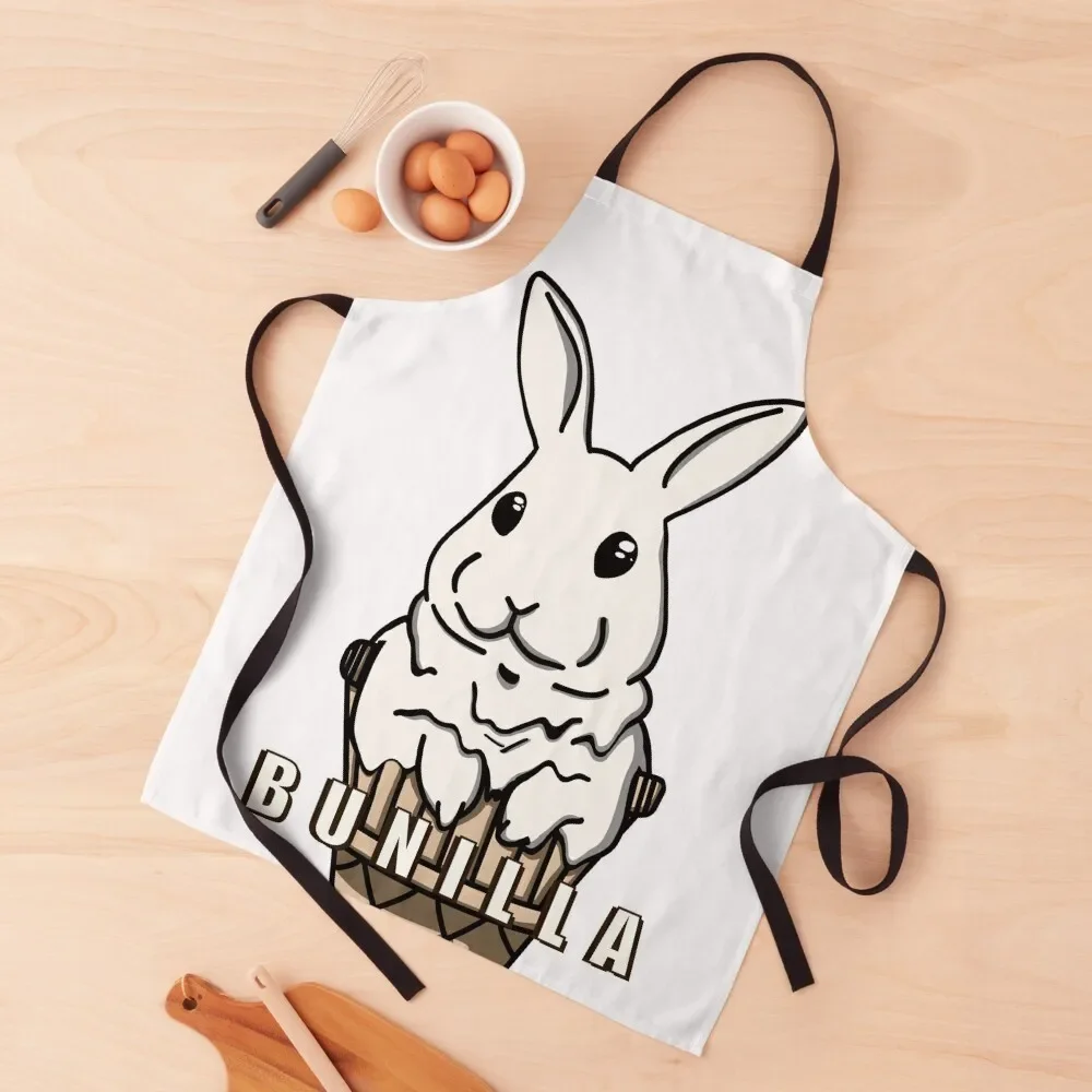 

Singular Cute Cartoon Bunilla (white background) Apron Household Items Kitchen Salon Women's Dress Apron