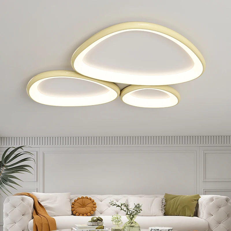 

Cream Style Living Room Chandeliers High-end Atmospheric LED Lamp Full Spectrum Eye Protection Master Bedroom Study Ceiling Lamp