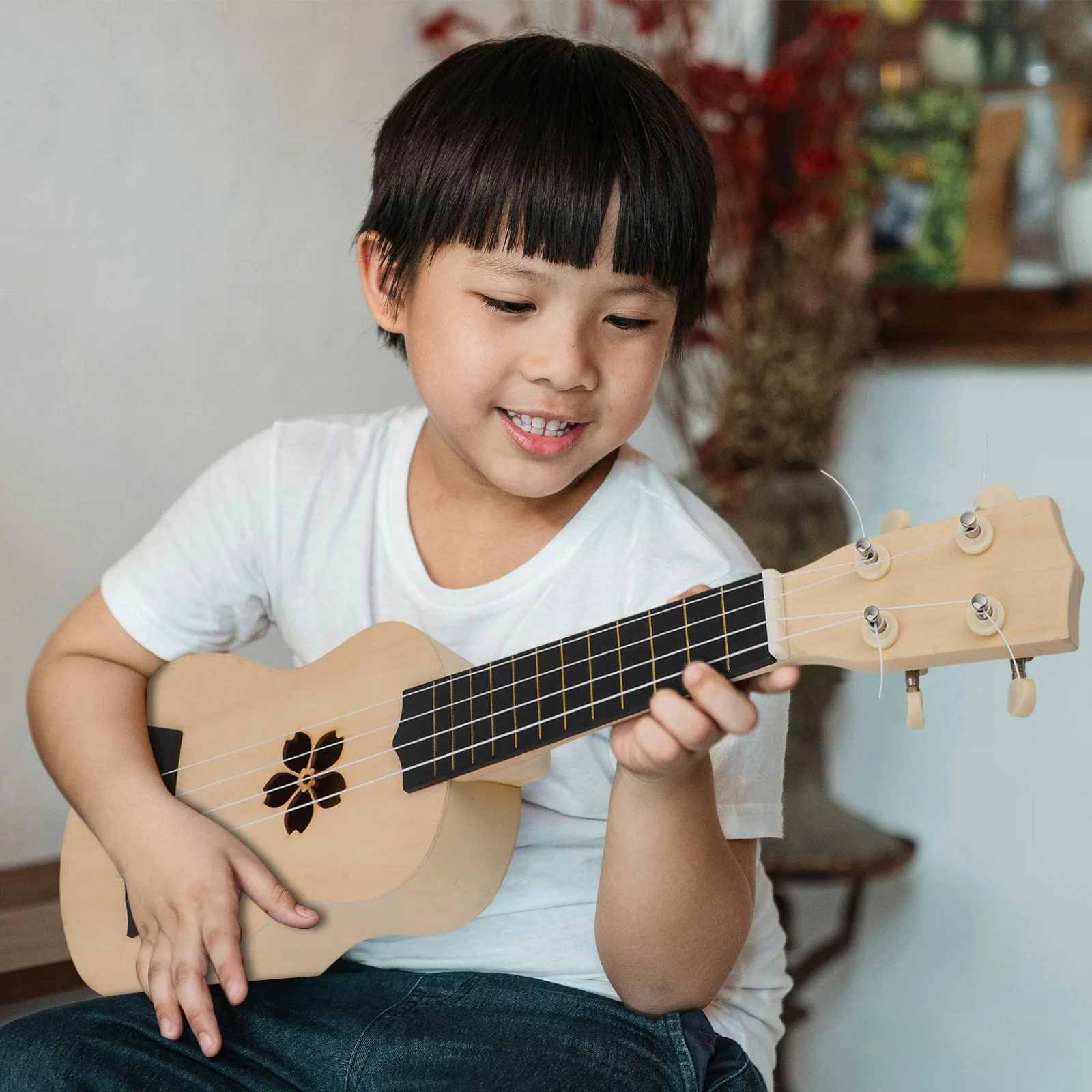 

DIY Ukulele Kit Unfinished Guitar Self Painting Handmade Wooden Assembled Durable Basswood Perfect for Kids Families