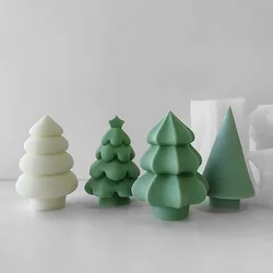 Creative Christmas Tree Silicone Candle Mold DIY Aroma Plaster Resin Molds Christmas Decoration Candle Making Supplies