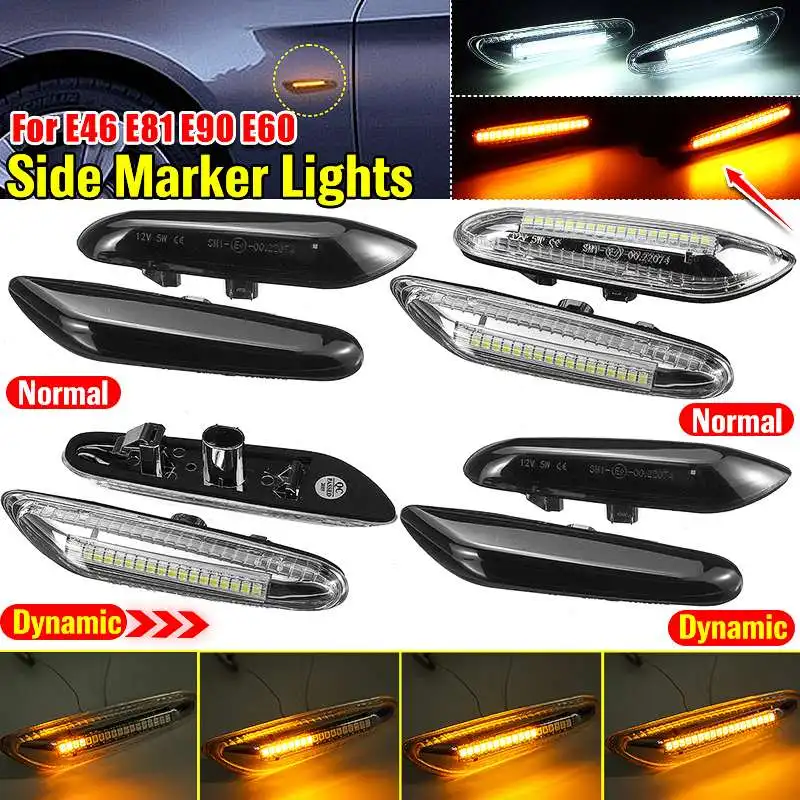 

2pcs Dynamic Flowing LED Turn Signal Side Marker Light Blinker Lamp for BMW E46 E60 E61 E90 E91 E81 E82 E88 X3 X1