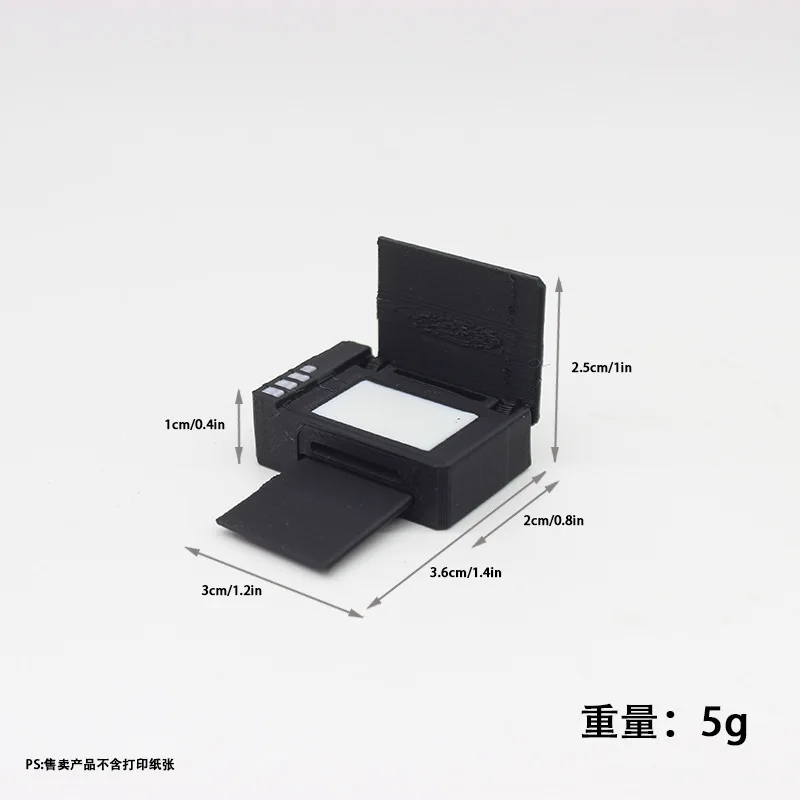 1:12 Dollhouse Printer Model Mini Office Stationery Set Scene Prop Miniature Micro Desktop Decor Decoration