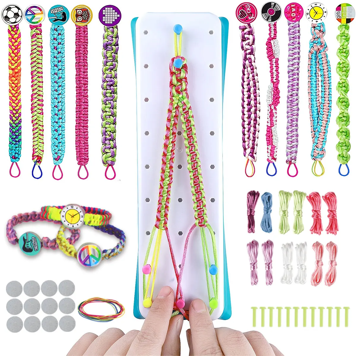 DIY Friendship Bracelet Handmade Toys Making Kit for Over 6 Years Girls Craft Set Birthday Christmas Gifts