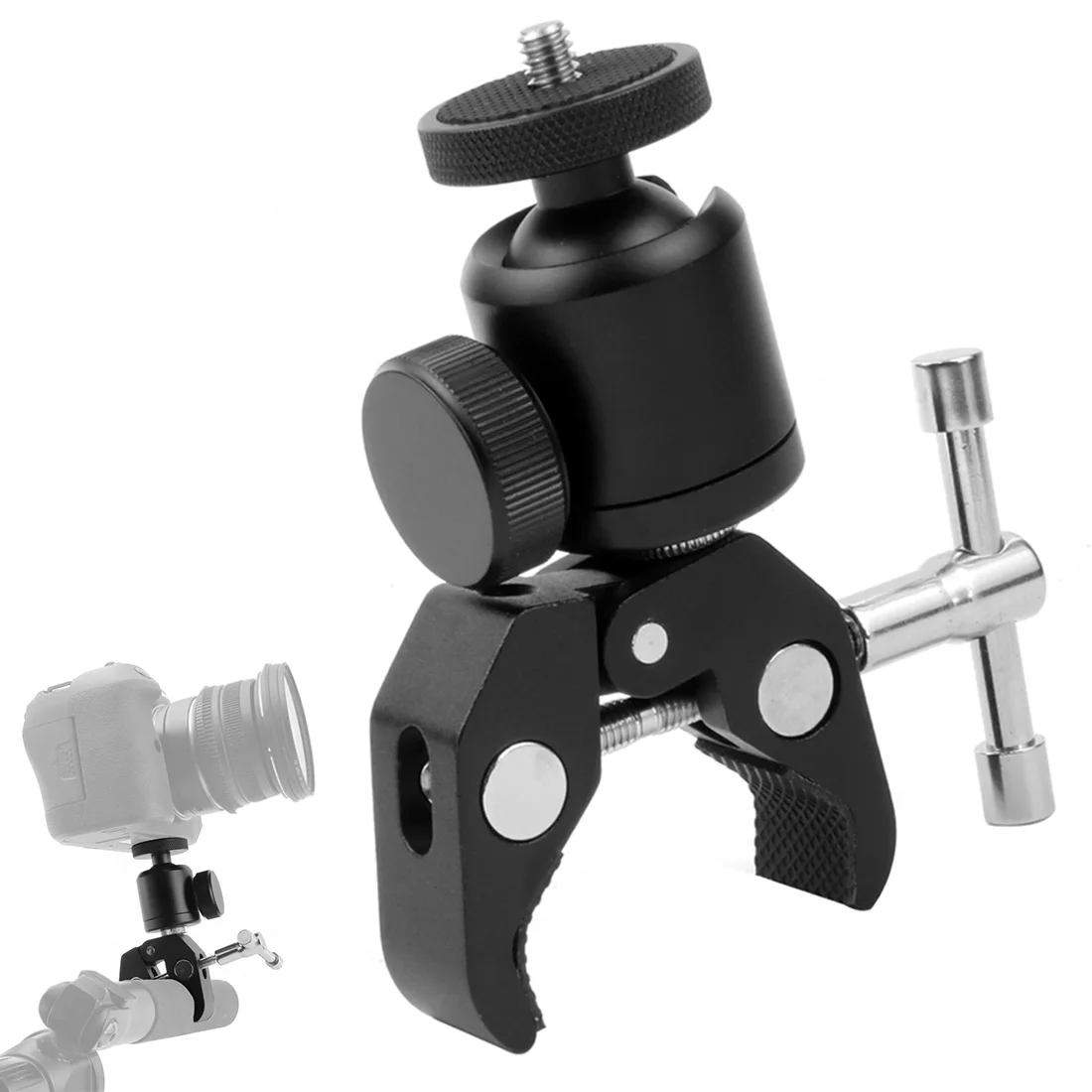 Super Clamp Mount Halter mit Stativ Kugelkopf Adapter für Gopro für Insta360 DSLR Monitor LED Blitzlicht Kamera Röhren halterung – Detail 35