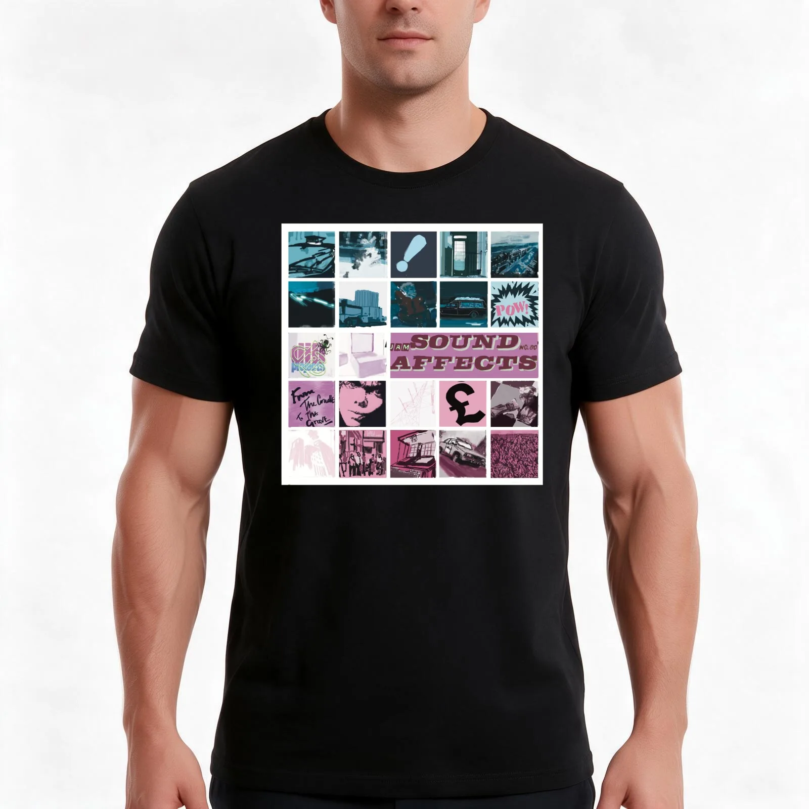 Sound Affects T-Shirt Summer Casual Cotton Tee Oversized Streetwear Tops Vintage Graphic Print Loose Fit Short Sleeve
