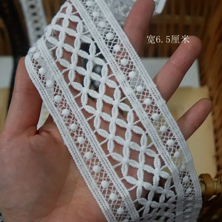 Hollow Water Soluble Lace Ribbon, DIY Sewing Lace Fabric Accessories, Dress Curtain, Clothing Wrapping Lace, White and Black