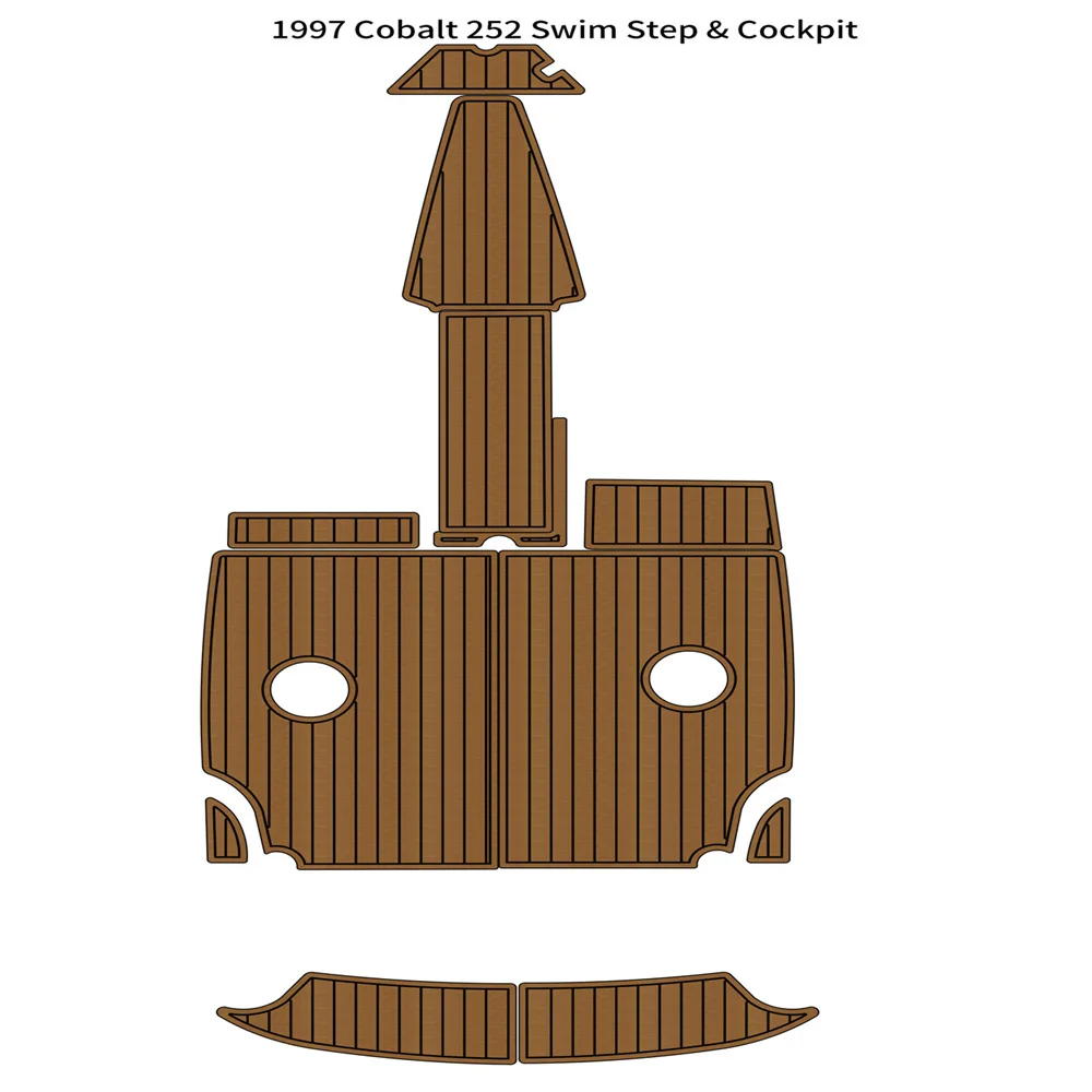 

Swim Platform Cockpit Pad Boat EVA Foam Faux Teak Deck Floor Mat For 1997 Cobalt 252