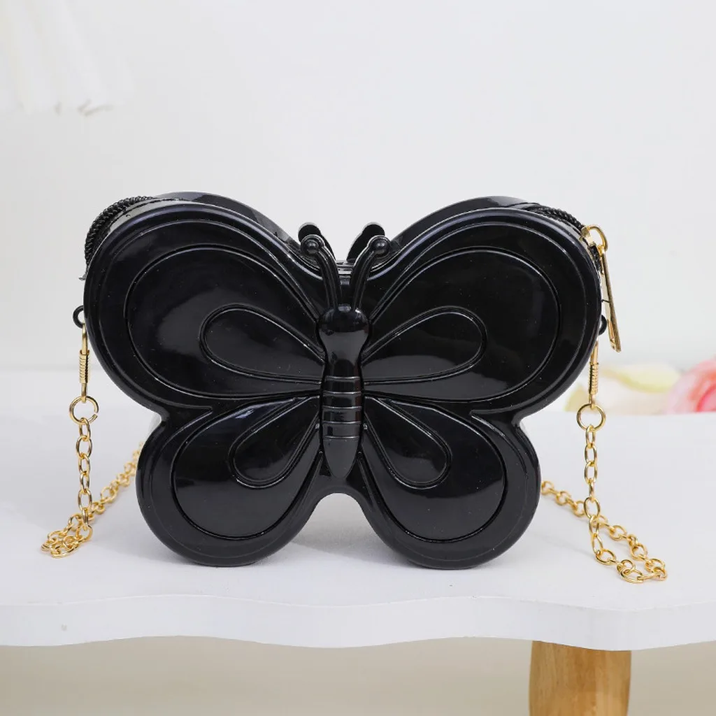 Butterfly Shaped Bag Mini Jelly Shoulder Bag Pvc Crossbody Bag Lovely For Outfit Matching Women Shopping