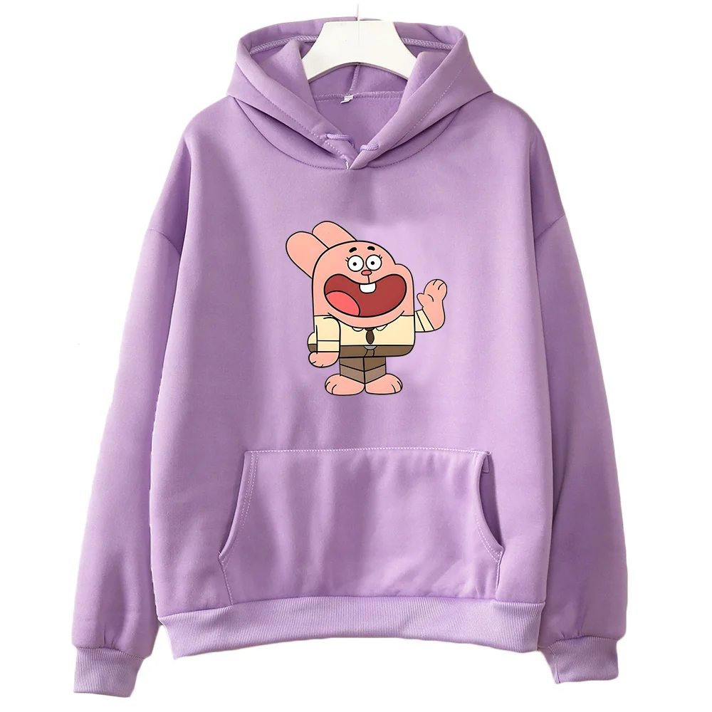 

Gumball Wattersonn Rabbit Print Sweatshirts Female/male Cute Anime Hoodie Spring Autumn Fleece Pullovers High Quality Brand Tops