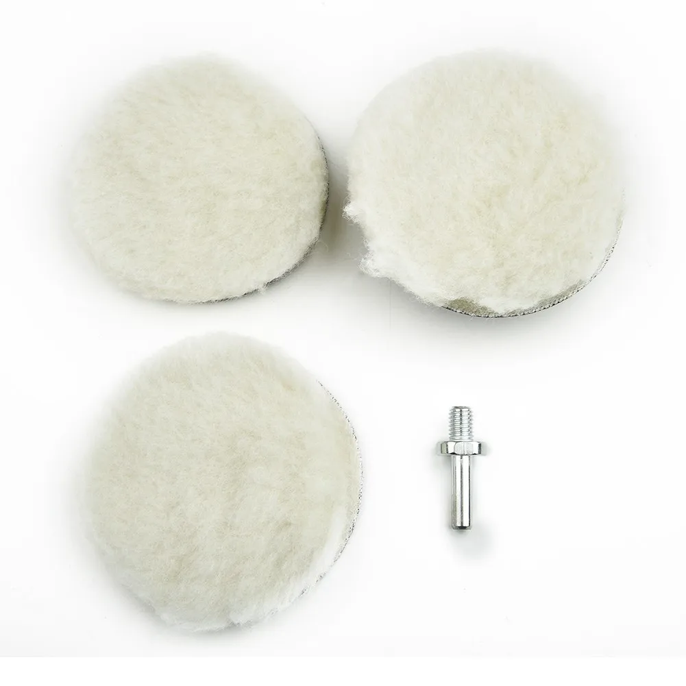 5Pcs 4 Inch Flocking Sanding Disc Hook And Loop Backing Buffing Pads Wool Polishing Wheel For Electric Drill Polisher