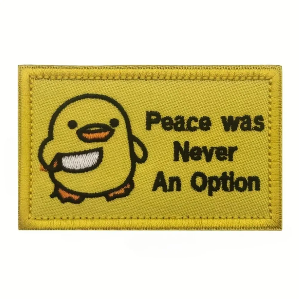 Divertido Meme lindo pato bordado Velcros parche moral gancho y bucle para mochilas Molle, chaquetas, sombreros y insignia táctica DIY