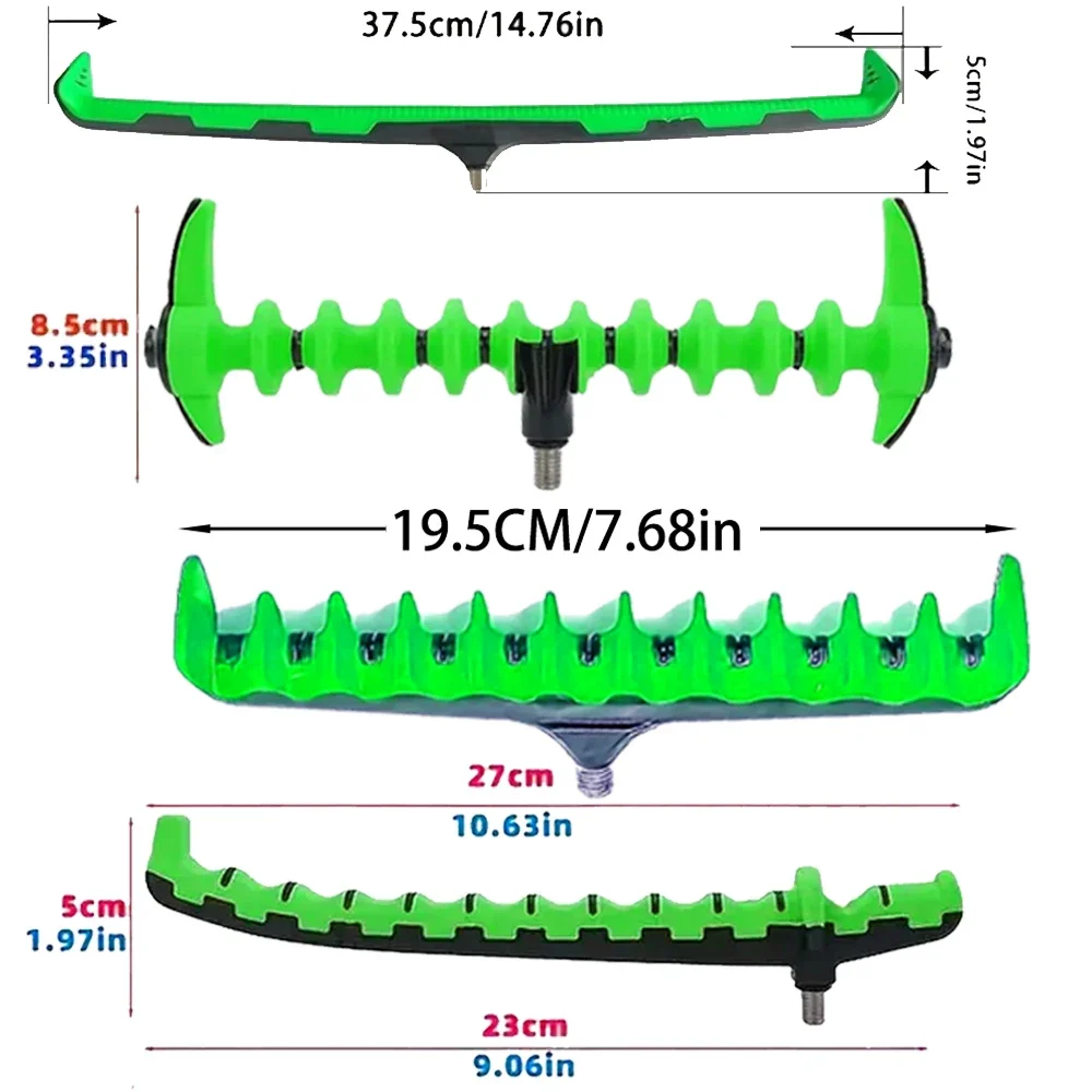 رأس مسند قضيب عالمي لقضبان طنانة الصيد، قضيب تغذية بلاستيكي متين يدعم مرفق الرأس لصيد سمك الشبوط والدورة #2