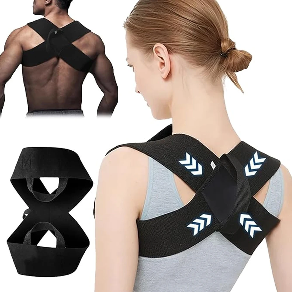 

Adjustable Back Shoulder Posture Corrector Belt Clavicle Spine Support Reshape Your Body Home Office Sport Upper Back Neck Brace