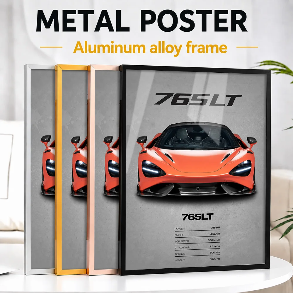 United Kingdom 765LT Car Framed Metal Print Customized Photo Luxury Machine Style Wall Art For Home Office Ideal Birthday Gift